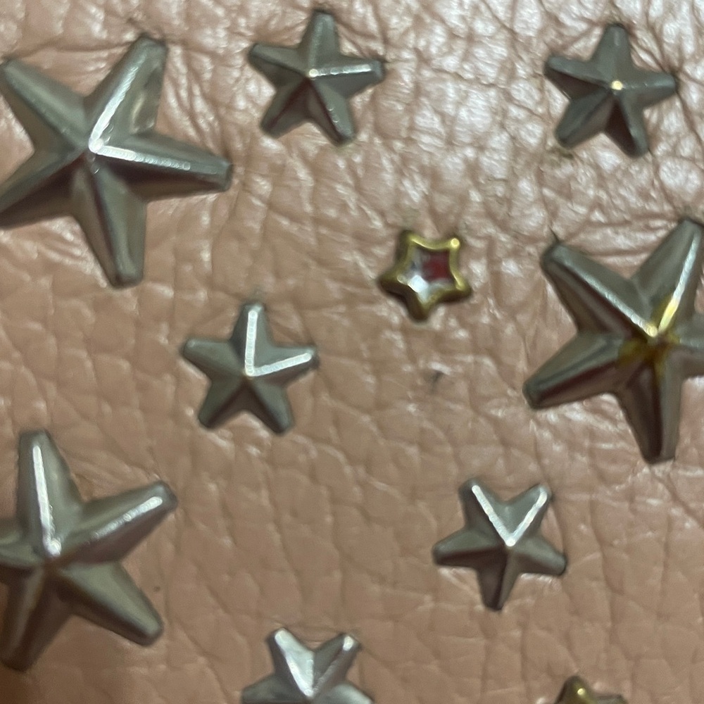 Jimmy Choo Studded Peach Leather Wallet - Picture 4 of 13